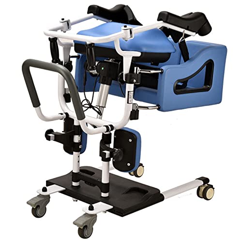 Rollstuhl Patient Lift Electric Lift Duschstuhl mit abnehmbarer Rückenlehne, Portable Toilette Stuhl Patient Lift Aid, Transfer Stuhl für Aldult Ältere Senioren, 275Lbs Kapazität Lift für Home