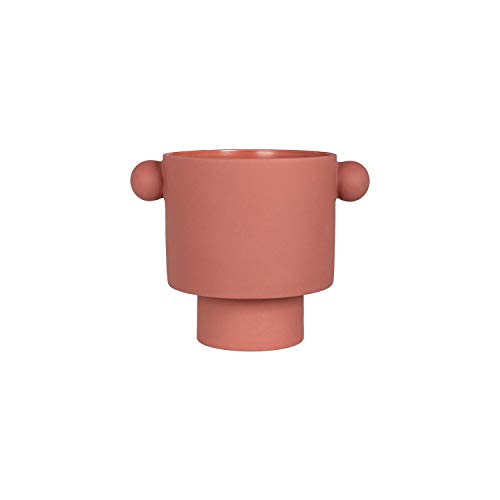 OYOY Living - Blumentopf Übertopf Vase - Inka Kana Pot Groß Keramik 15x16 cm - Grau, Beige, Braun (Sienna Terracotta)