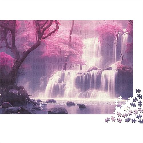 Waterfall in The Forest Holzpuzzles Erwachsene 1000 Teile Moderne Wohnkultur Geburtstagsgeschenk Educational Game Family Challenging Games Stress Relief 1000pcs (75x50cm)