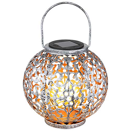 Solar Lampe Outdoor Solarleuchte orientalisch LED Solar Laterne Außen, Lichteffekt hängend stehend, 1x LED warmweiß, DxH 20x29 cm