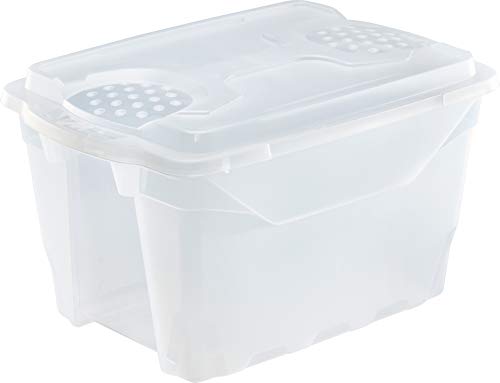 M-Home Box mit Deckel, Polypropylen, durchsichtig, 40L || 57.5 cm x 39 cm x 33 cm