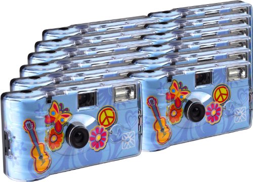 TopShot Flower Power Einwegkamera / Hochzeitskamera (27 Fotos, Blitz, 12-er Pack)