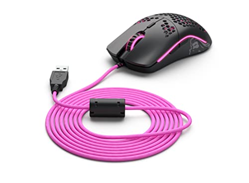 Glorious PC Gaming Race Ascended Cable V2, Überarbeitetes PC Kabel für Model O, O-, D, D- Mäuse, Ultraleicht und Flexibel Austauschbar Maus Kabel, PC Gaming Set Geflochtenes Kabel (Majin Pink)
