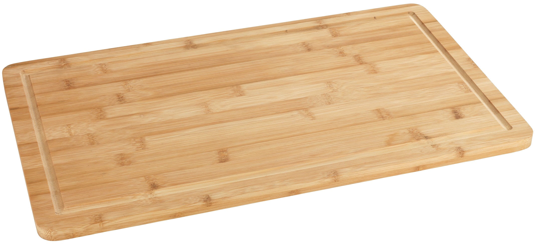 WENKO Herdabdeckplatte Bambus - Küchenbrett, Schneidebrett mit Saftrille, Bambus, 52 x 1.5 x 30 cm, Braun
