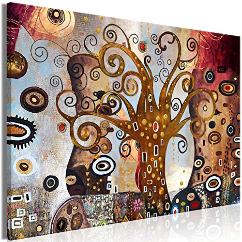 decomonkey Bilder Abstrakt Baum 120x80 cm 1 Teilig Leinwandbilder Bild auf Leinwand Wandbild Kunstdruck Wanddeko Wand Wohnzimmer Wanddekoration Deko Gustav Klimt