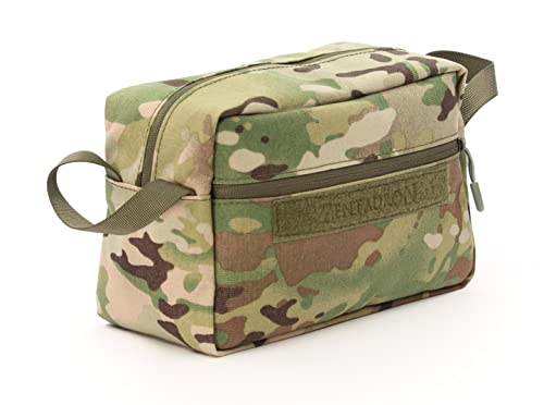 Zentauron Kulturtasche Multicam I Taktische Kulturtasche aus hochwertigem Cordura mit 3L Volumen I Reise Camping Waschtasche Kosmetiktasche Herren & Damen I Kulturbeutel zum Aufhängen