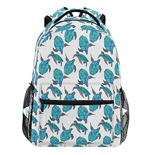 Oarencol Rucksack mit Wasserfarbe, Meeresschildkröten-Design, für Reisen, Schule, Hochschulen, für Damen und Mädchen