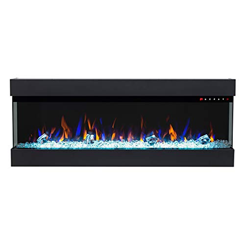 GLOW FIRE Elektrokamin Insert 50" Wandkamin, Einbau-Kamin mit Multi-Color LED-Technik und Heizfunktion 1600 W, Breite 127 cm