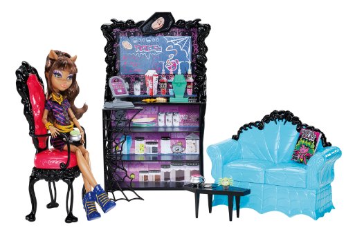 Mattel Monster High X3721 - Clawdeens Kaputtschino-Ecke, inklusive Puppe und Zubehör