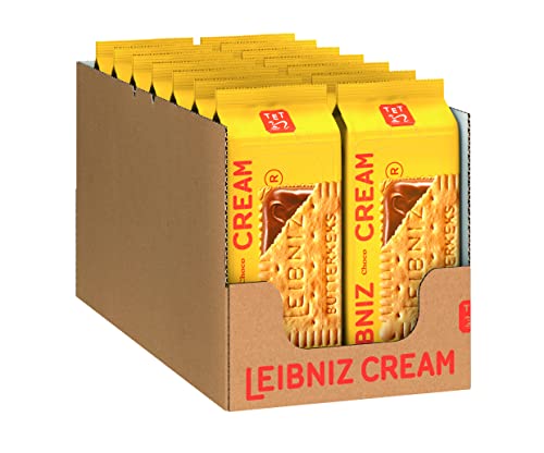 Leibniz Keks'n Cream im 14er Pack - Butterkekse mit Schoko-Creme Füllung - Schoko-Kekse wiederverschließbar - Doppel-Schokoladenkekse (14 x 228 g)