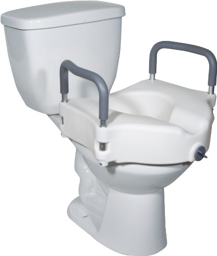 Drive Medical 12027RA 2-in-1 Toilettensitzerhöhung/Toilettenaufsatz mit abnehmbaren Lehnen