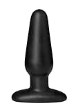 Doc Johnson - Platinum Premium TRUSKYN The Tru Plug - spitz zulaufende Anal Plug - Einführbare Länge 10 cm, schwarz, 1 Stück