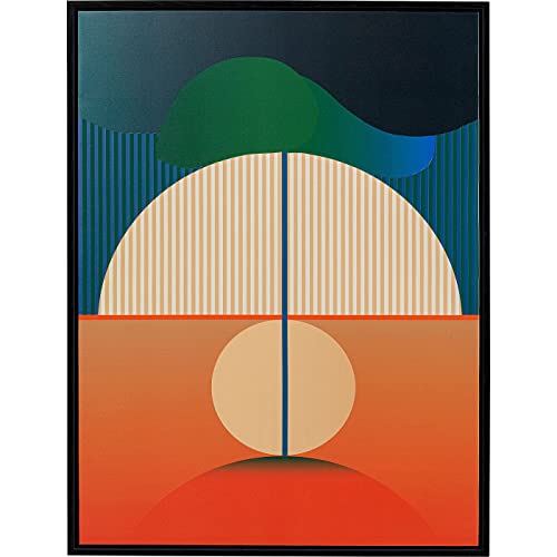 Kare Design Gerahmtes Bild Sunrise, Orange/Blau, 75x100cm, Leinwand, Wanddekoration, Kunstwerk