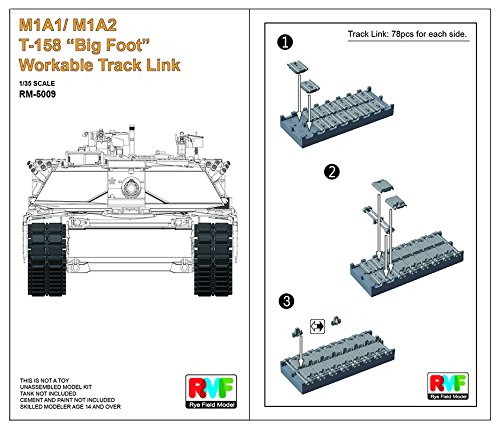 Rye Field Model RM-5009 Modellbauzubehör M1A1/ M1A2 T-158 Big Foot Workable Track Link