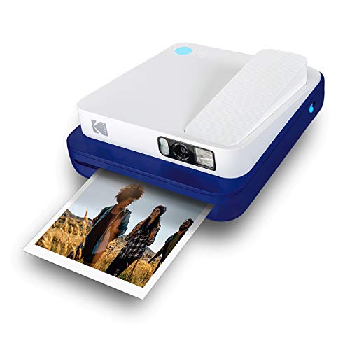 KODAK Smile Classic Sofortbilddigitalkamera + Bluetooth (Blau), 16MP, 35 Drucke/Aufladung – Starter-Pack 3,5 x 4,25 Zoll Zink-Papier, Sticker-Frames-Edition