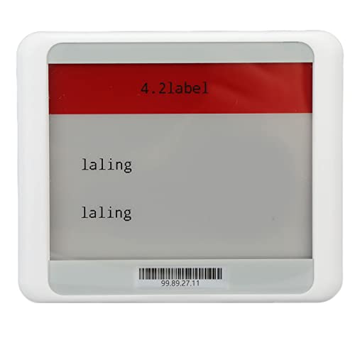 E-Paper-Display, Kabelloser 4,2-Zoll-TFT-Bildschirm Echtzeit-Interaktion E-Paper-Bildschirm Elektronisches Regaletikett Preisschild E-Ink-Bildschirm mit Knopfbatterie(Weiß und Rot)