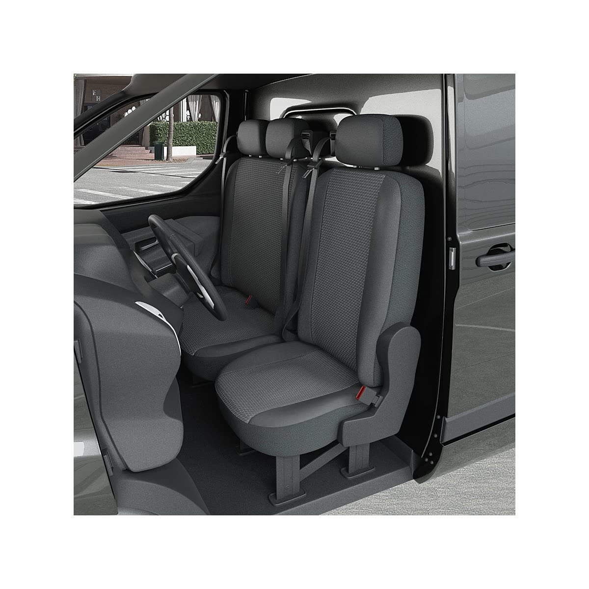 DBS 1013199 Sitzbezug für Auto/Nutzfahrzeuge, Kunstleder, schnelle Montage, kompatibel mit Airbag-Isofix-1013199