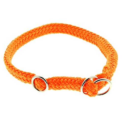 Dinoleine Hunde-Halsband/Stoppwürger, Größenverstellbar, Polyester, Größe: XS/ 35 cm, Neonorange, 241116