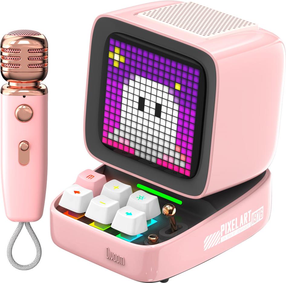 Divoom Speaker Divoom Ditoo Mic pink Karaoke Bluetooth Speaker (6958444603858)