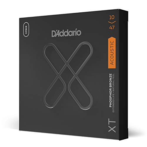D'Addario XT Phosphor Bronze Akustikgitarrensaiten, extra leicht, 10-47, 3 Sets