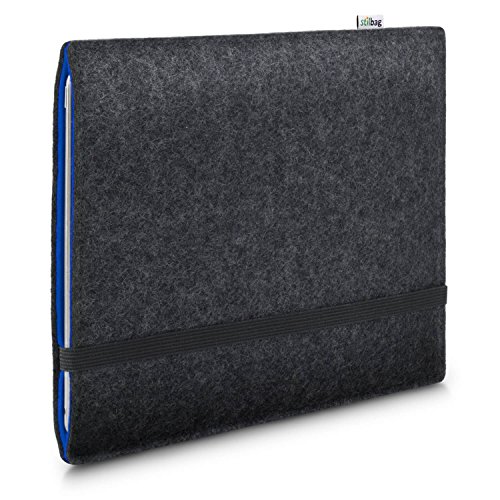 Stilbag Filzhülle für Samsung Galaxy Tab S5e | Etui Tasche aus Merino Wollfilz | Kollekion Finn - Farbe: anthrazit/blau | Tablet Schutzhülle Made in Germany