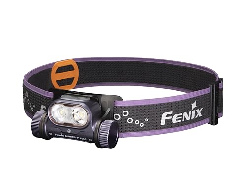 FENIX HM65R-T v2.0 Dark Purple Wiederaufladbare Leichte Stirnlampe für Laufen, Outdoor, Arbeit und Professionelle Stirnlampe