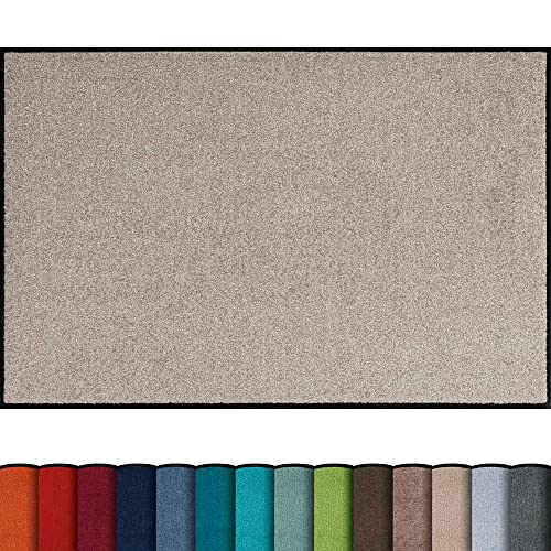 Erwin Müller Fußmatte, Schmutzfangmatte uni sand Größe 60x85 cm - rutschfest, pflegeleicht, für Fußbodenheizung geeignet (weitere Farben, Größen)