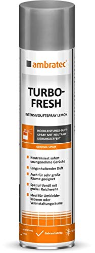 Ambratec Turbo-Fresh 600 ml Lemon hochwirksames Intensivspray zur sofortigen Neutralisierung unangenehmer Gerüche 1 Sekunde sprühen reicht für 200 m³
