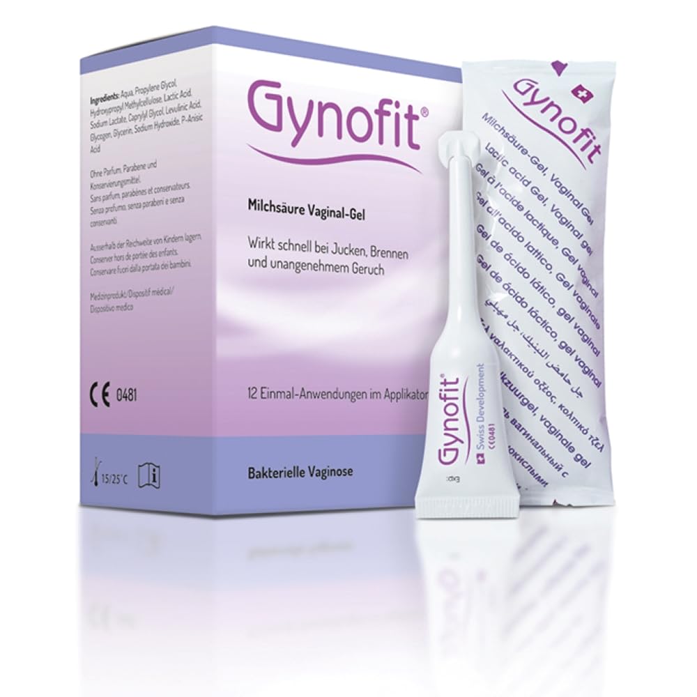 Gynofit Milchsäure Vaginalgel - pH-Balance Restorer für vaginale Gesundheit - Verhindert Juckreiz, Brennen & Geruch - Hygienischer Applikator - Behandelt & verhindert vaginale Infektionen (12 Stück)