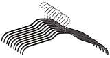 MAWA Kleiderbügel, 10 Stück, Platzsparende und rutschfeste Oberteilbügel für Hemden & Blusen, 360° Drehbar, Hochwertige Antirutsch-Beschichtung, 45 cm, Schwarz