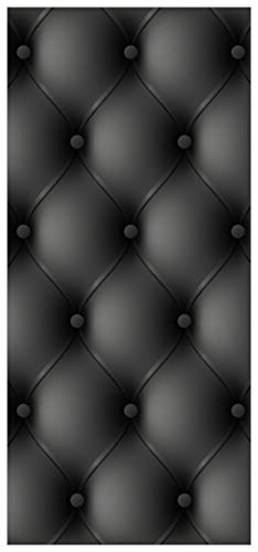 Wallario Selbstklebende Türtapete Schwarze Ledertür - 93 x 205 cm in Premium-Qualität: Abwischbar, Brillante Farben, rückstandsfrei zu entfernen