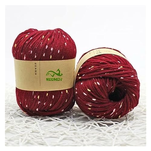 300 g Baumwolle, farbige Wolle for Erwachsene, handgewebtes Garn, Häkelwolle, 3–4 mm, mitteldicker Faden for Stricken von Pullovern, Schals (Color : 08)