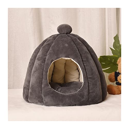 Warmes, abnehmbares Katzenhöhlenbett, halb geschlossenes Hundehüttenbett, Schlafhauskissen (3er-Pack)