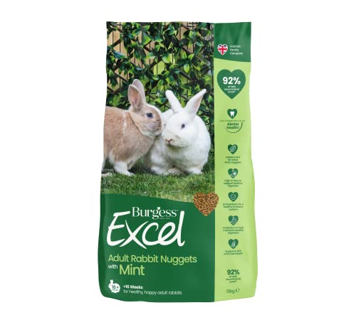 Burgess Excel Pellets mit Minze für ausgewachsene Kaninchen, Futter, 10 kg
