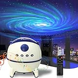 ROTOPATA Sternenhimmel Projektor mit 2-Projektion Themen, LED Galaxy Projektor mit Fernbedienung/Timer/Bluetooth Lautspreche/8 Beruhigende Sound, Sternenlicht Projektor für Kinder Erwachsene