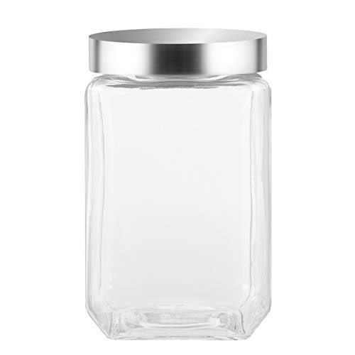 Cabilock Lebensmittelglas Vorratsglas Luftdichte Lebensmittelflasche mit Edelstahldeckel für zu Hause Küche Lebensmittel Getreide Bohnenbehälter (1500 Ml)