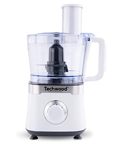 Techwood TRO-1580 Küchenmaschine, Schüssel/Hacker, Motor, 800 W, Weiß/Dekor Edelstahl