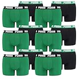 PUMA 12 er Pack Boxer Boxershorts Men Herren Unterhose Pant Unterwäsche, Farbe:035 - Amazon Green, Bekleidungsgröße:L
