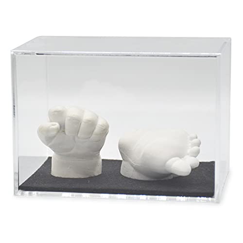 Lucky Hands Acrylglasvitrinen mit Filzboden in verschiedenen Größen ohne individuelle Beschriftung (9 x 9 x 13 cm, Schwarz)
