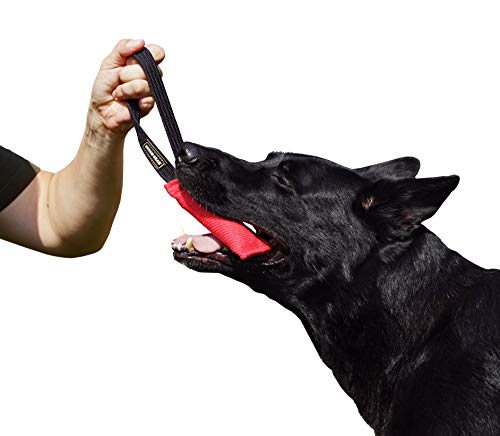 Dingo Gear Baumwolle-Nylon Beißwurst für Hundetraining K9 IGP IPO Obiedence Schutzhund Hundesport, mit Einem Griff 5 x 15 cm Rot S00059
