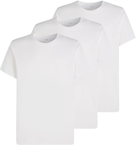 Calvin Klein Unisex S/s Crew Neck 3pk Hemd, Weiss, M