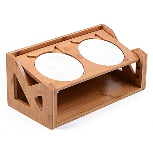 Lukasz Esstisch für Haustiere, mit Ständer aus Holz, erhöhter Neigung