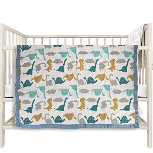 Baby Musselin Swaddle Decke Tücher,Neugeborenes Baby wickeln Decke 4 Schicht Bambus Sommer Decke für Kleinkind 43"x 47" (Blau)