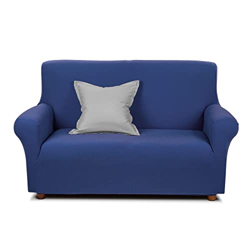 Caleffi - Magic Stretch-Sofabezug, 100% Polyester, einfarbig, 1-Sitzer, blau