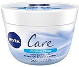NIVEA 6er Pack Creme für Körper & Gesicht, 6 x 400 ml Tiegel, Care Intensive Pflege