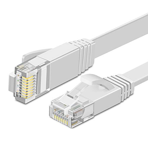 TNP CAT6 Netzwerkkabel, Gigabit Ethernet Kabel LAN RJ45 Stecker auf Stecker, Internet Verlängerungskabel Adapter Patchkabel Rohkabel Kabel für Switch Router Netzwerk Cat6, Weiß 30M