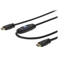 Assmann/Digitus HDMI HIGH SPEED CONN.CABLE, 15 HDMI High Speed Anschlusskabel, Typ A, m/ amp., St/St, 15.0m, m/Ethernet, HDMI 1.4, Ultra HD 24p, UL, sw, gold (AK-330118-150-S)