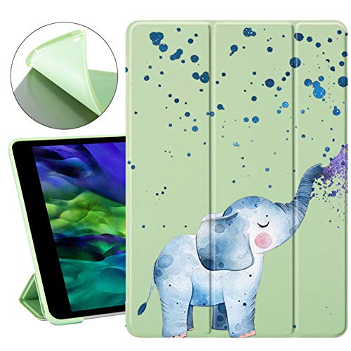 LTLJX Schutzhülle für iPad Pro 27,7 cm (10,9 Zoll), 4 Betrachtungswinkel, Silikon, faltbar, unterstützt Apple iPad Auto Wake/Sleep, niedlicher Elefant 1