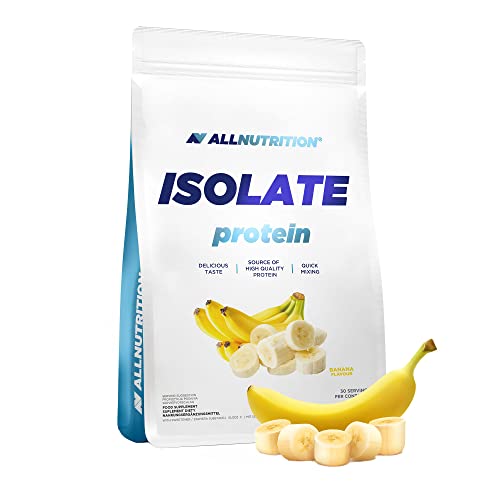ALLNUTRITION Isolate Protein 908g 1er pack Eiweißpulver Molkenproteinpulver Muskelaufbau mit Verzweigte Aminosäuren BCAA(Banana)