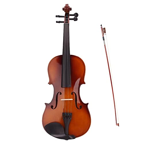 Erwachsene Violine Natürliche Akustikholzfarbe Violine Geige mit Koffer Bogen 4/4 3/4 1/2 1/4 1/8 Größe Kind Student Geige Violine Geschenk (Farbe: 4/4)